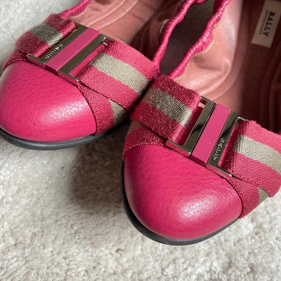 Bally Signiture Stripe Ballet Flat 6 - Picture 3 of 9